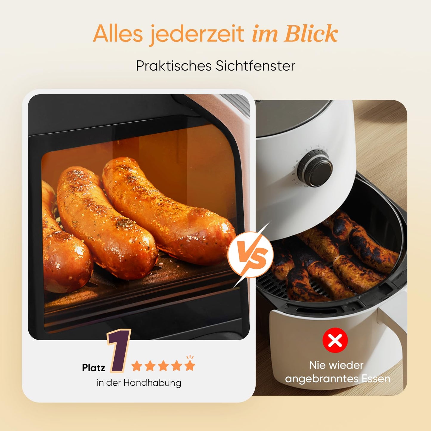 Heißluftfritteuse 8,5 L – Dual Zone Airfryer mit Sichtfenster