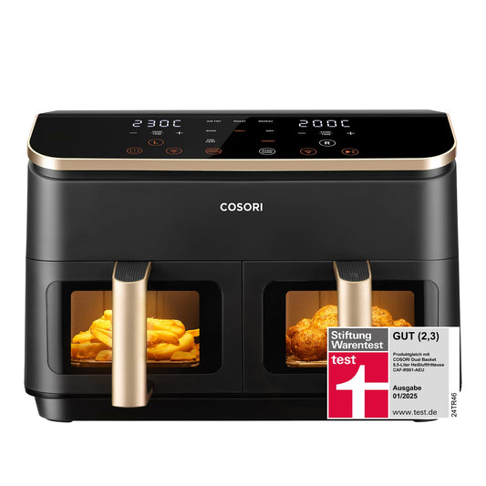Heißluftfritteuse 8,5 L – Dual Zone Airfryer mit Sichtfenster